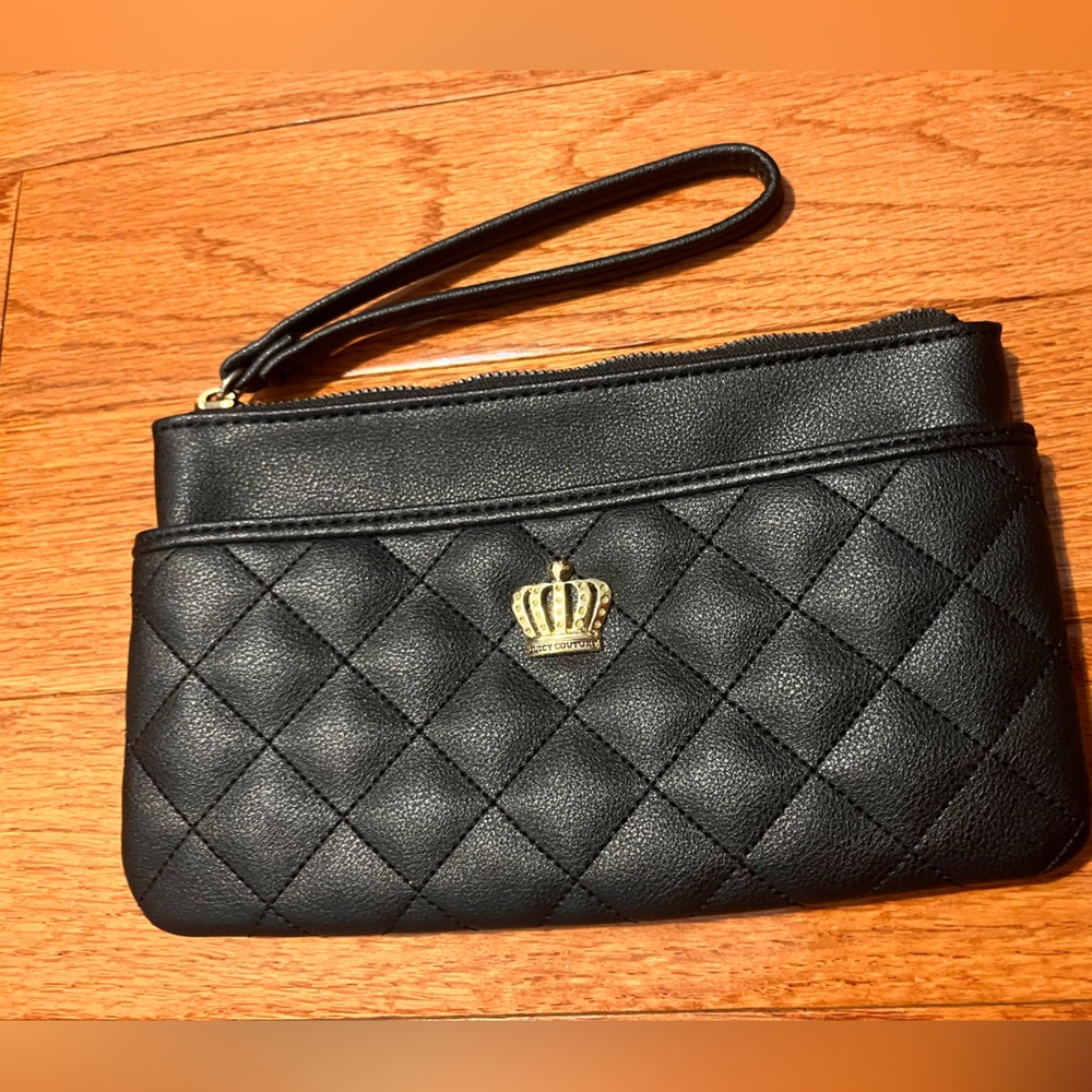 Black Juicy Couture Wristlet with Strap, Like New!